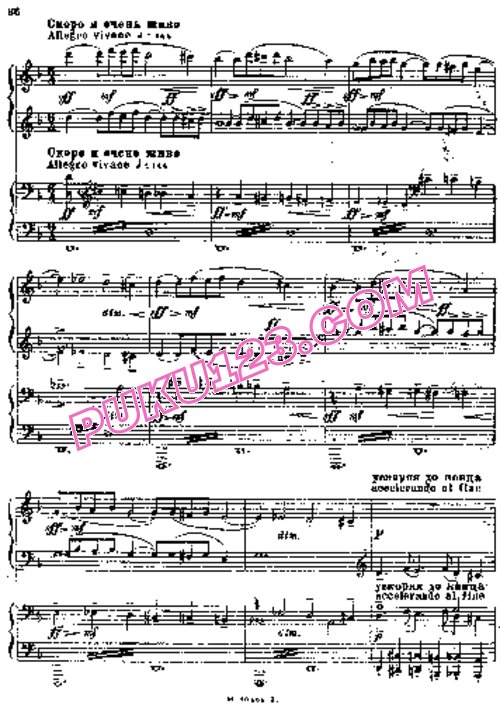 天天钢琴网-免费下载Rachmaninoff - Symphony no.1 in d Minor Op.13 - Quatre Mains 四手联弹版