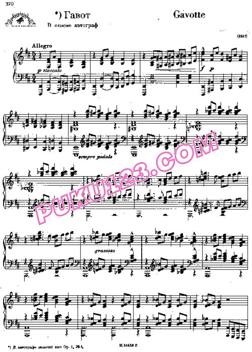 天天钢琴网-免费下载Rachmaninoff - Gavotte in 5-4