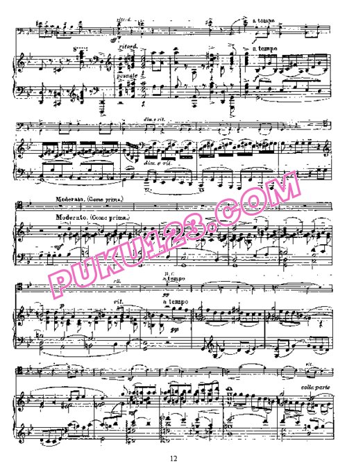 天天钢琴网-免费下载Rachmaninoff - Sonata for Cello & piano in g Minor Op.19 大提琴与钢琴谱
