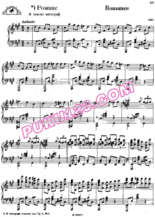 天天钢琴网-免费下载Rachmaninoff - Romance in f-sharp Minor