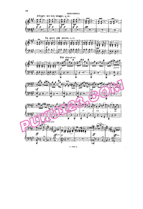 天天钢琴网-免费下载Rachmaninoff - Caprice Bohémien Op.12 - 4 Hands