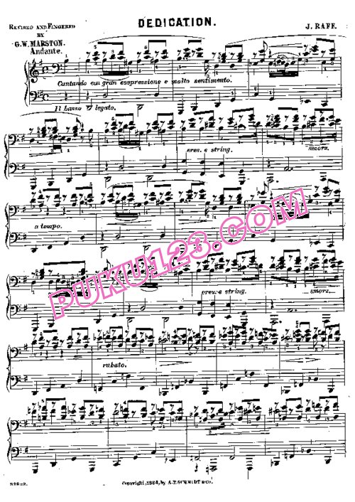 天天钢琴网-免费下载Raff - Dedication in G Major