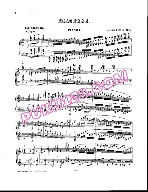 天天钢琴网-免费下载Raff - Chaconne for 2 Pianos Op.150 双钢琴