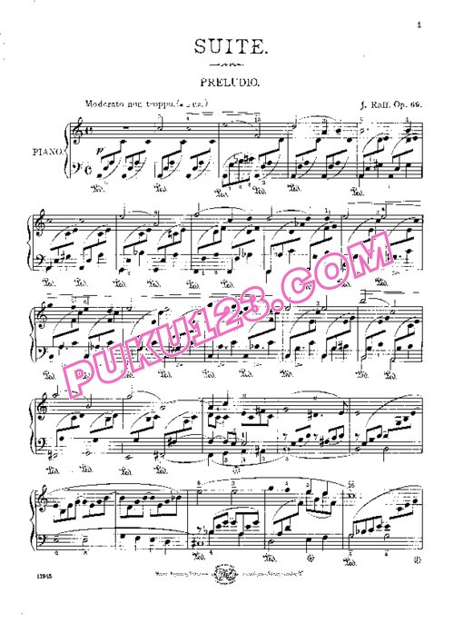 天天钢琴网-免费下载Raff - Suite in A Minor Op.69