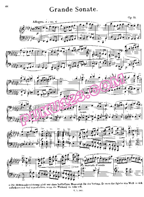 天天钢琴网-免费下载Raff - Piano Sonata in e-flat Minor Op.14