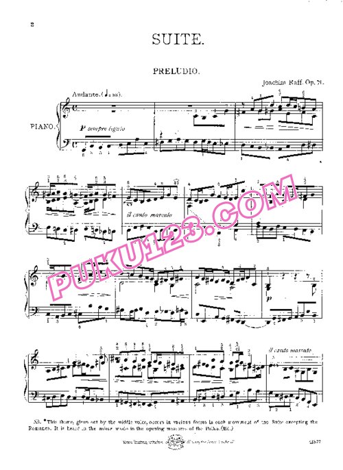 天天钢琴网-免费下载Raff - Suite No.2 in C Major Op.71