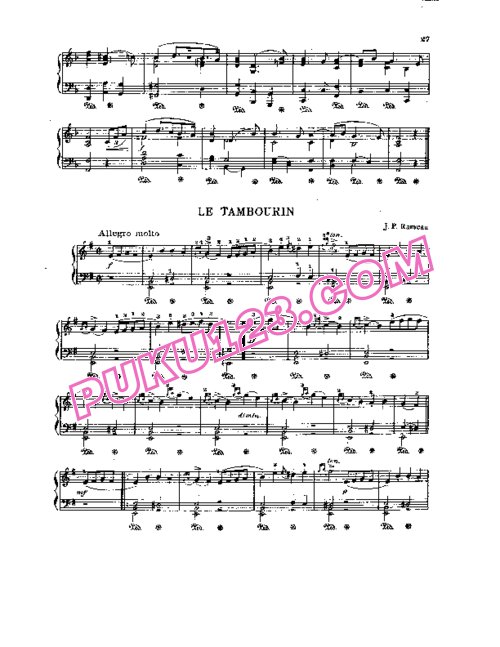 天天钢琴网-免费下载Rameau - Le Tambourin