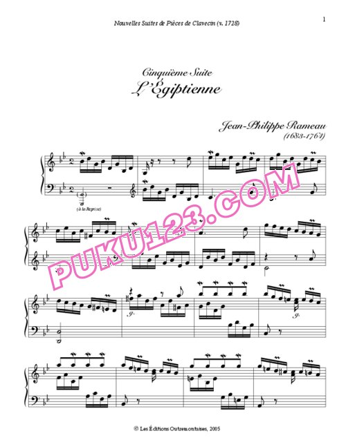 天天钢琴网-免费下载Rameau - L Egyptienne