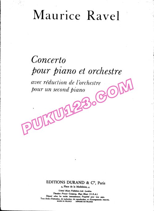 天天钢琴网-免费下载Ravel - Piano Concerto G Major - 2 Pianos