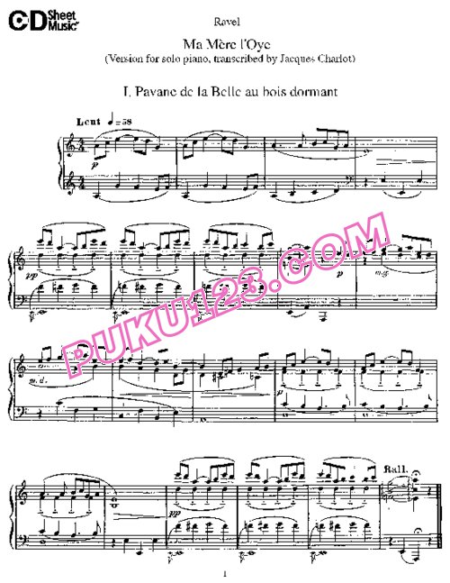 天天钢琴网-免费下载Ravel - Charlot - Ma Mere L Oye - Solo Piano 夏洛特改编钢琴独奏版
