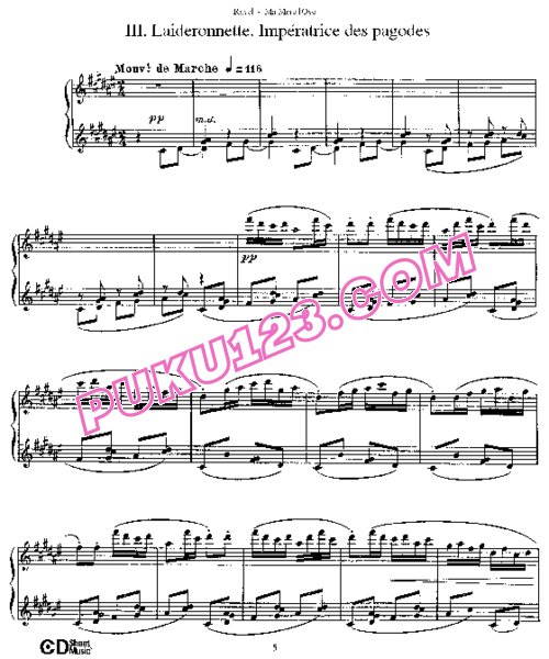 天天钢琴网-免费下载Ravel - Charlot - Ma Mere L Oye - Solo Piano 夏洛特改编钢琴独奏版