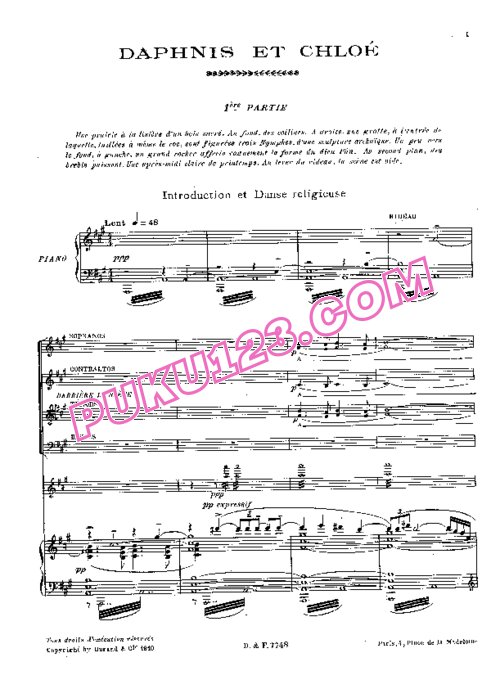 天天钢琴网-免费下载Ravel - Daphnis et Chloe 全剧钢琴伴奏版