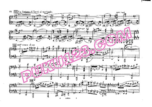 天天钢琴网-免费下载Respighi - Fontane di Roma - 4 Hands