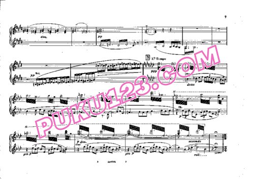 天天钢琴网-免费下载Respighi - Fontane di Roma - 4 Hands