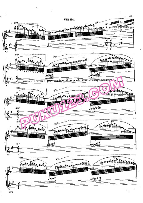 天天钢琴网-免费下载Rossini - Gottschalk - Ouverture de Guillaume Tell - Quatre Mains 戈特沙尔克改编四手联弹版