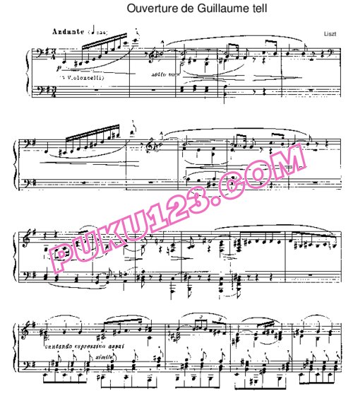 天天钢琴网-免费下载Rossini - Liszt - Ouverture de Guillaume tell - Solo Piano 李斯特改编钢琴独奏版