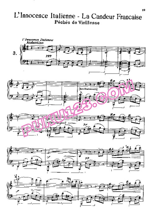 天天钢琴网-免费下载Rossini - L Innocence Italienne, La Candeur Francaise