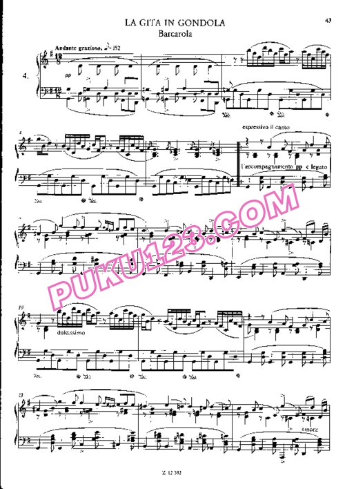 天天钢琴网-免费下载Liszt - Rossini - Soirées Musicales S.424 李斯特改编《音乐晚会》全曲12首钢琴独奏版