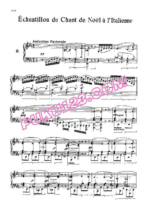 天天钢琴网-免费下载Rossini - Echantillon du Chant de Noel a l Italienne