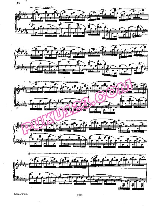 天天钢琴网-免费下载Rubinstein - Six Etudes Op.23