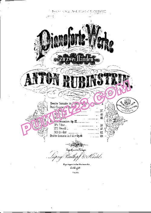 天天钢琴网-免费下载Rubinstein - Sonata No.2 in c Minor Op.20