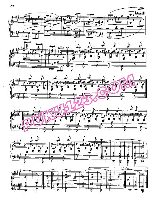 天天钢琴网-免费下载Rubinstein - Variations on Yankee Doodle from Miscellenies Op.93 Book.8