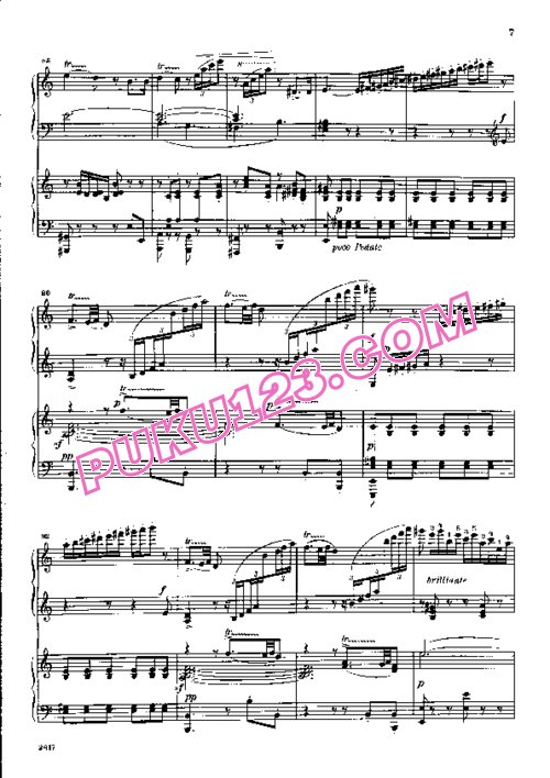 天天钢琴网-免费下载Saint-Saens - Debussy - Introduction et Rondo Capriccioso Op.28 - 2 Pianos 德彪西改编双钢琴版