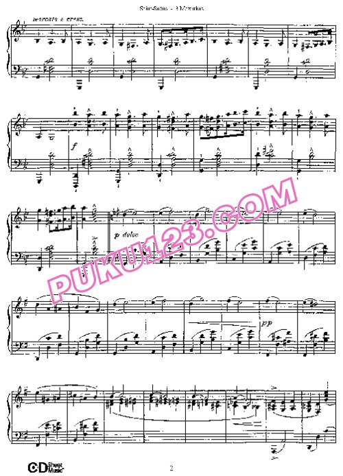 天天钢琴网-免费下载Saint-Saens - Mazurka in g Minor Op.21