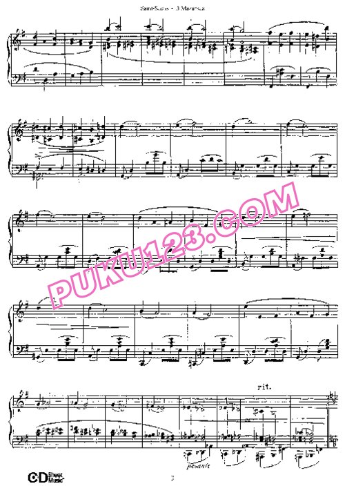 天天钢琴网-免费下载Saint-Saens - Mazurka in g Minor Op.21