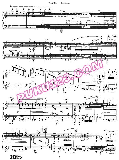 天天钢琴网-免费下载Saint-Saens - Mazurka in g Minor Op.24