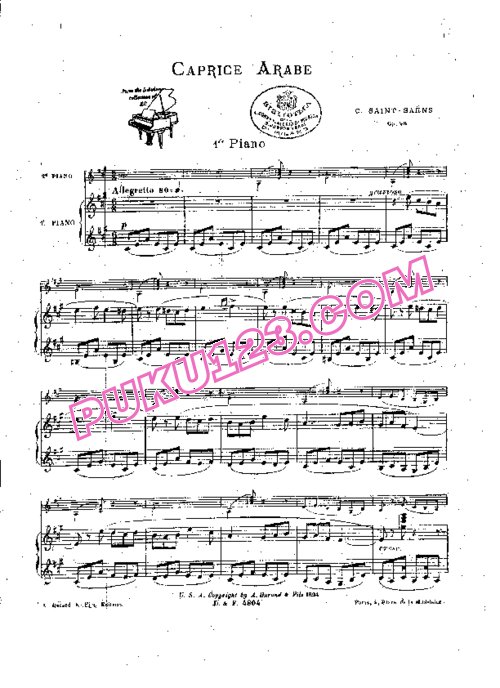 天天钢琴网-免费下载Saint-Saens - Caprice Arabe Op.96 - 2 Pianos