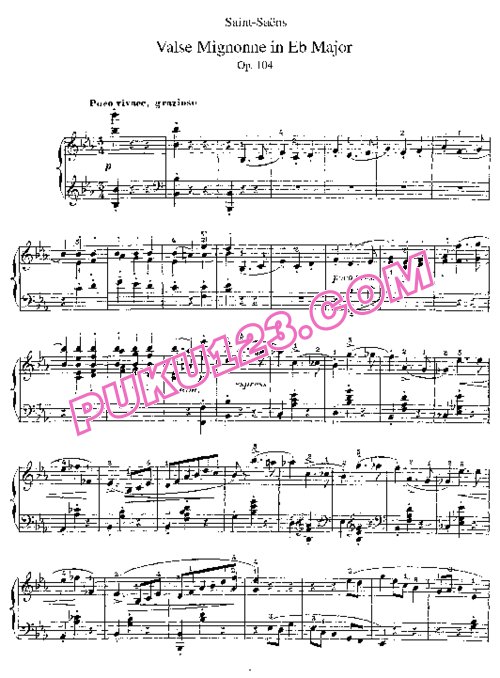 天天钢琴网-免费下载Saint-Saens - Valse Mignonne Op.104