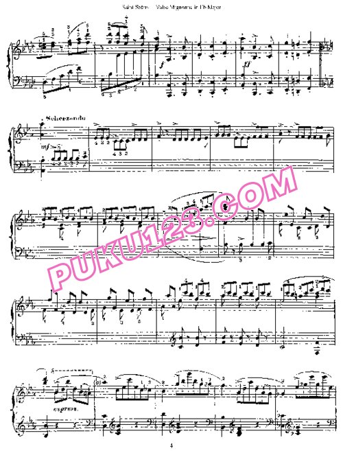 天天钢琴网-免费下载Saint-Saens - Valse Mignonne Op.104