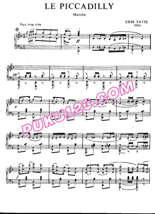 天天钢琴网-免费下载Satie - Le Piccadilly