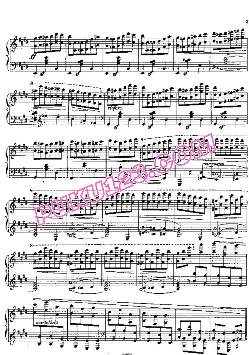 天天钢琴网-免费下载Sauer - Etudes de Concert No.4, Etude en Octaves
