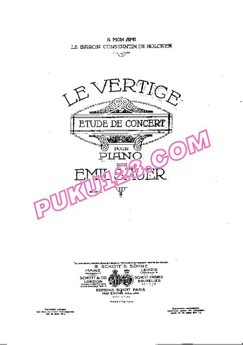天天钢琴网-免费下载Sauer - Etudes de Concert No.22, Le Vertige
