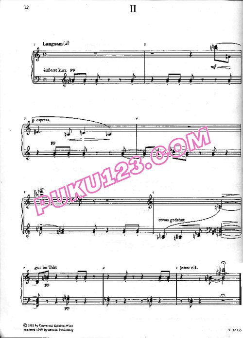 天天钢琴网-免费下载Schoenberg - Six Little Pieces for piano Op.19