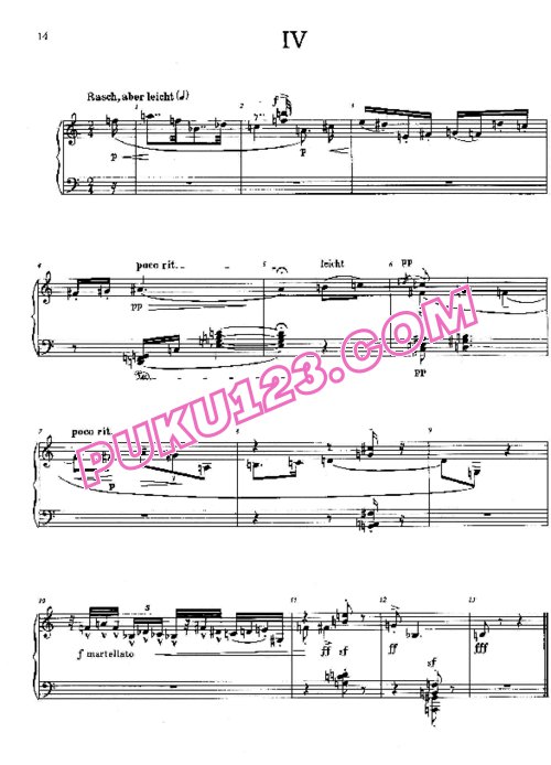天天钢琴网-免费下载Schoenberg - Six Little Pieces for piano Op.19