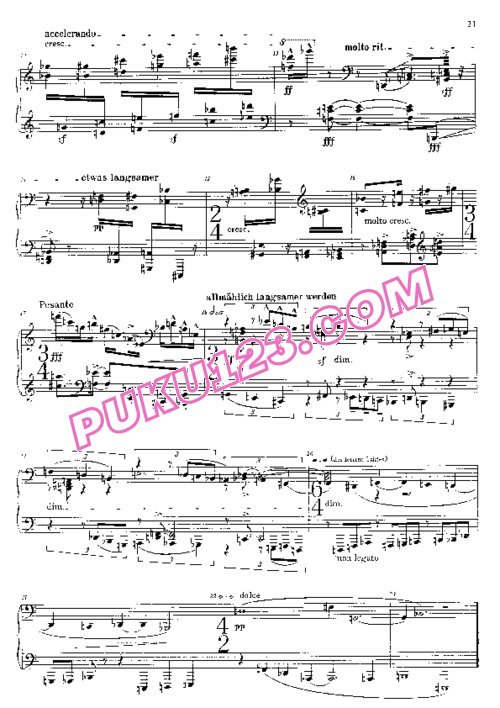 天天钢琴网-免费下载Schoenberg - Funf Klavierstucke Op.23