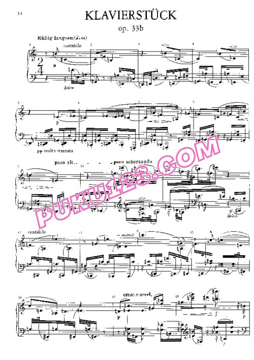 天天钢琴网-免费下载Schoenberg - Klavierstuck Op.33