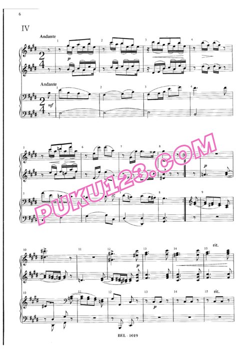 天天钢琴网-免费下载Schoenberg - Six Pieces for 4 Hands (1896) 四手联弹