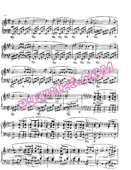 天天钢琴网-免费下载Schubert - Six Moments Musical D.780