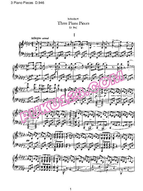 天天钢琴网-免费下载Schubert - 3 Piano Pieces D.946