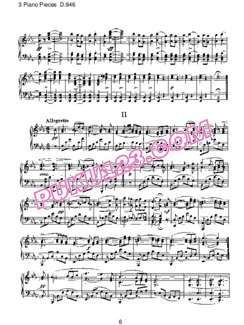 天天钢琴网-免费下载Schubert - 3 Piano Pieces D.946