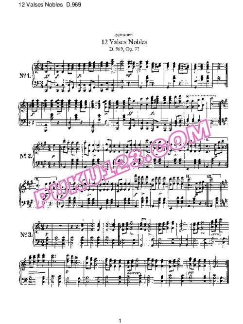天天钢琴网-免费下载Schubert - 12 Valses Nobles D.969