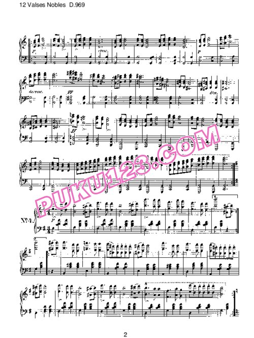天天钢琴网-免费下载Schubert - 12 Valses Nobles D.969