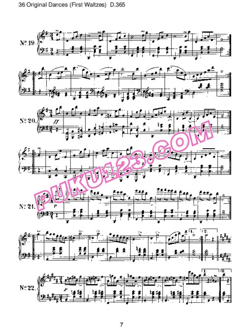 天天钢琴网-免费下载Schubert - 36 Original Dances (First Waltzes) D.365