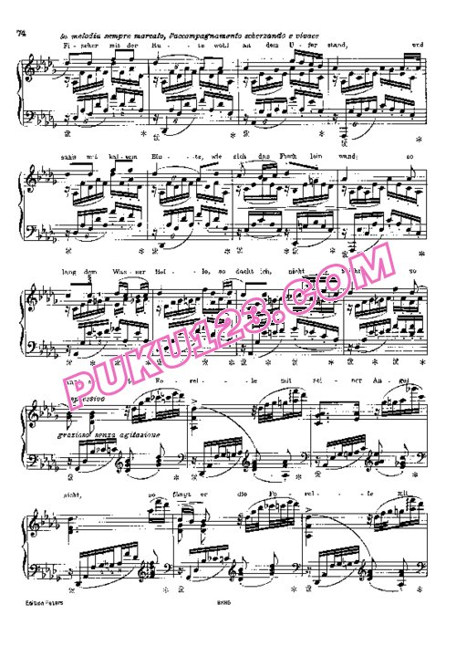 天天钢琴网-免费下载Liszt - Transcription - Schubert - Song 14 - Die Forelle 李斯特改编钢琴独奏版