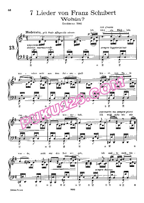 天天钢琴网-免费下载Liszt - Transcription - Schubert - Song 13 - Wohin 李斯特改编钢琴独奏版