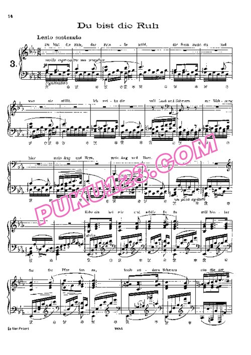 天天钢琴网-免费下载Liszt - Transcription - Schubert - Song 03 - Du Bist die Ruh 李斯特改编钢琴独奏版